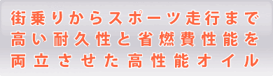 街乗りからスポーツ走行まで高い耐久性と省燃費性能を両立させた高性能オイル